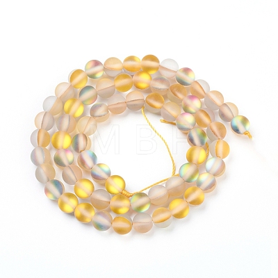 Synthetic Moonstone Beads Strands G-R375-6mm-A15-1