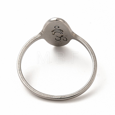 Non-Tarnish 304 Stainless Steel Yoga Theme Finger Ring for Women RJEW-K239-16P-1