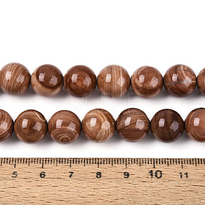 Natural Wood Lace Stone Wooden Jasper Beads Strands G-T143-30A-01-1