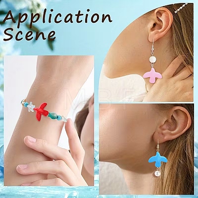 10Pcs 5 Colors Baking Paint Glass Beads LAMP-YW0004-18-1