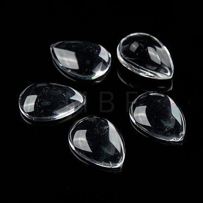 Transparent Teardrop Glass Cabochons GGLA-R024-18x13-1