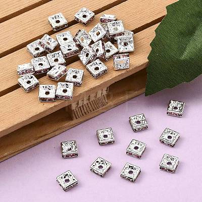 Brass Rhinestone Spacer Beads RSB072-07S-1