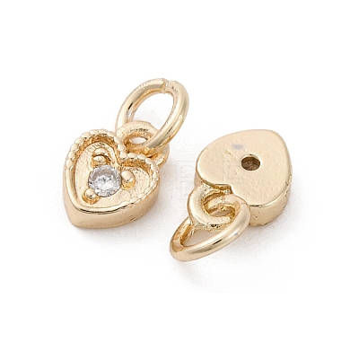 Brass Micro Pave Cubic Zirconia Charms KK-C071-09KCG-1