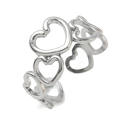 304 Stainless Steel Cuff Open Rings for Women RJEW-L341-01A-P-1