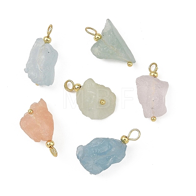 Raw Rough Natural Morganite Pendants PALLOY-JF05961-1