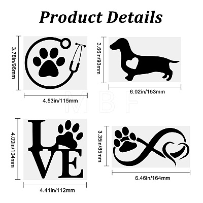 Gorgecraft 8 Sheets 4 Style Infinity Love & Bird Laser Style Plastic Adhesive Car Stickers STIC-GF0001-04B-1