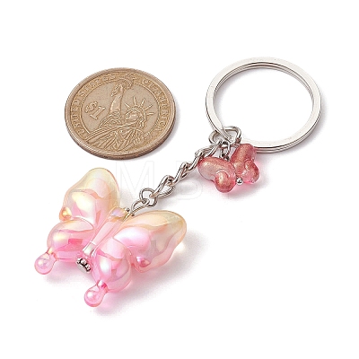 Glass & Acrylic Butterfly Keychain KEYC-JKC00649-03-1