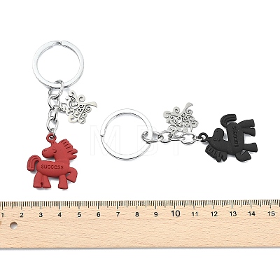 Spray Paint Alloy Keychains KEYC-JKC01479-1
