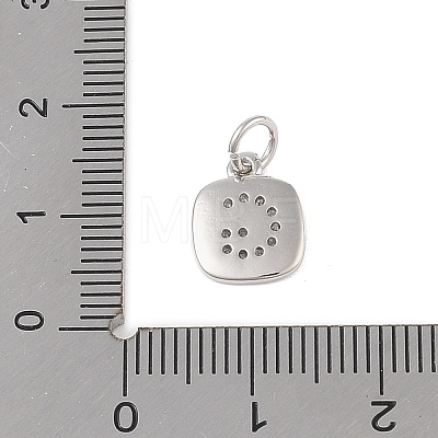 Rack Plating Brass Micro Pave CLear Cubic Zirconia Charms KK-E110-14P-G-1