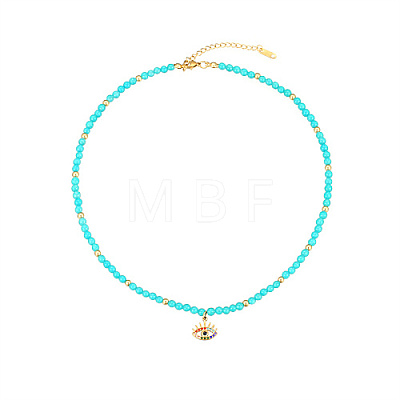 Natural Aquamarine Beaded Necklaces EK5559-2-1