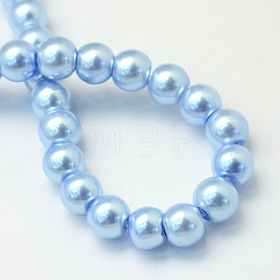 Baking Painted Pearlized Glass Pearl Round Bead Strands X-HY-Q003-10mm-24-1