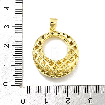 Rack Plating Brass Micro Pave Cubic Zirconia Pendants KK-D359-38G-1