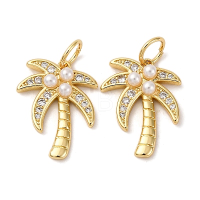 Brass Micro Pave Cubic Zirconia Pendants KK-P308-65G-1