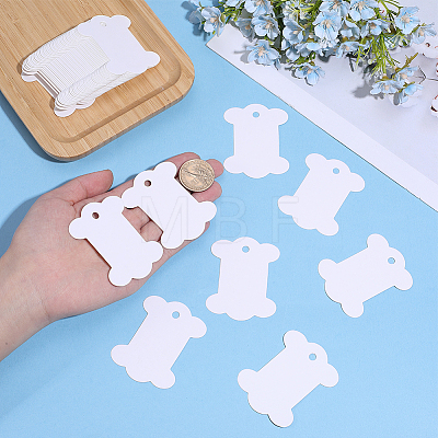 80Pcs Bone Shape Paper Thread Winding Boards SENE-SC0001-09A-1
