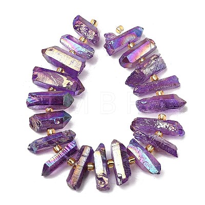 Electroplated Natural Quartz Crystal Beads Strands G-F800-F17-1
