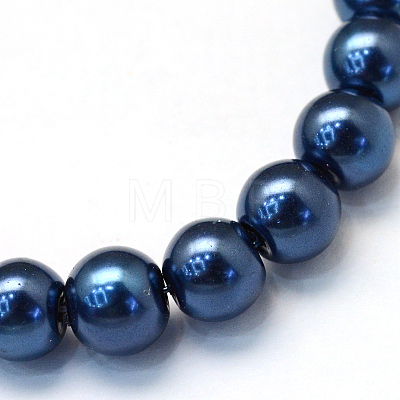 Baking Painted Pearlized Glass Pearl Round Bead Strands HY-Q003-6mm-15-1