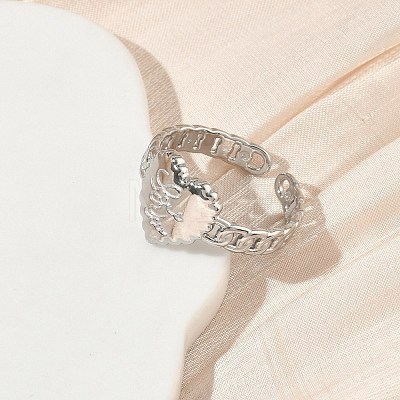 304 Stainless Steel Cuff Open Rings for Women RJEW-L341-05A-P-1
