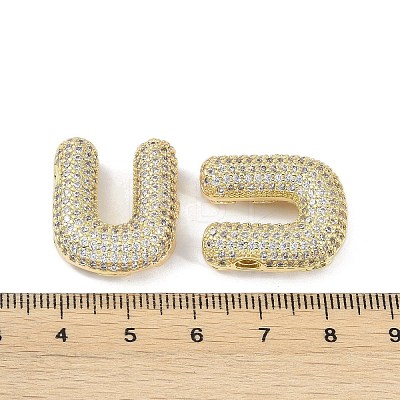 Brass Micro Pave Clear Cubic Zirconia Pendants KK-Z041-01G-U-1