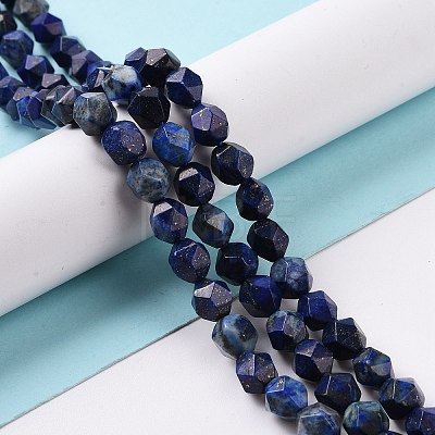 Faceted Natural Gemstone Lapis Lazuli Bead Strands G-J331-25-8mm-01-1