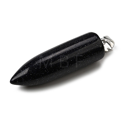 Synthetic Blue Goldstone Pointed Pendants G-F820-12D-1