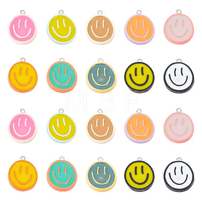 GOMAKERER 40Pcs 10 Colors Opaque Resin Enamel Pendants RESI-GO0001-03-1