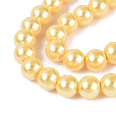 Baking Paint Pearlized Glass Pearl Bead Strands HY-ZX002-02A-67-1
