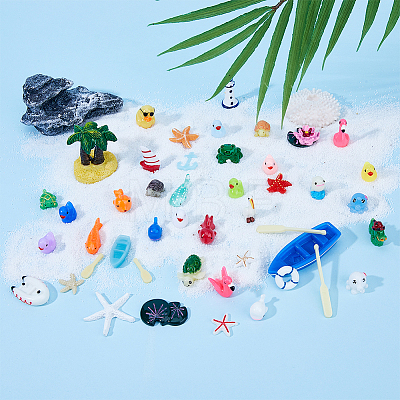 Ocean Theme Mini Resin Ornaments AJEW-WH0041-73-1
