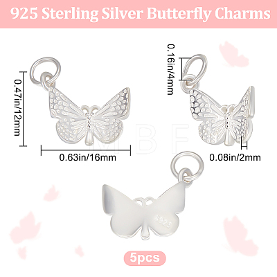 5Pcs 925 Sterling Silver Pendants STER-BBC0001-74-1