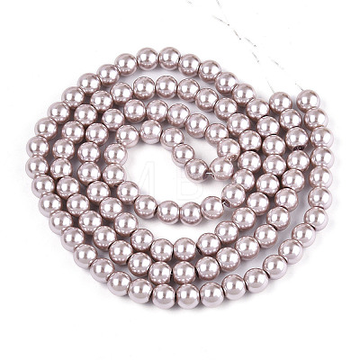 Baking Paint Pearlized Glass Pearl Round Bead Strands HY-Q330-8mm-81-1