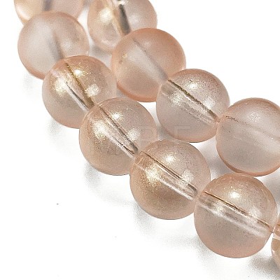 Frosted Transparent Glass Bead Strands GLAA-P065-10mm-05-1