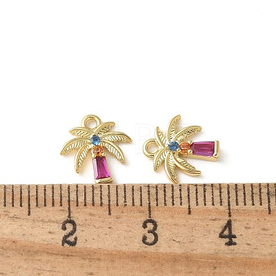 Brass Micro Pave Cubic Zirconia Pendants X-KK-P290-58G-1