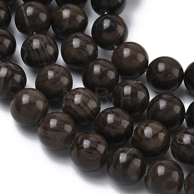 Natural Wood Lace Stone Wooden Jasper Beads Strands G-K365-F03-10mm-1
