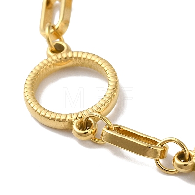 304 Stainless Steel Ring Link Chain Bracelets for Women BJEW-I315-08G-1