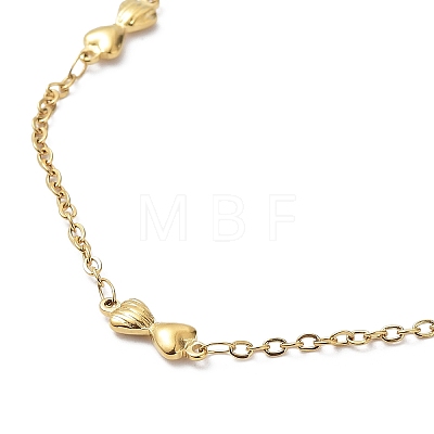 Ion Plating(IP) 304 Stainless Steel Bowknot Link Chain Necklace NJEW-K249-07G-1