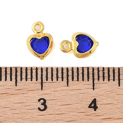 Heart Rack Plating Brass Glass Pendants KK-S385-01G-05-1