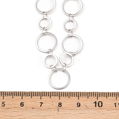 304 Stainless Steel 8MM and 12MM Ring Link Chain Necklaces NJEW-P343-02B-P-1