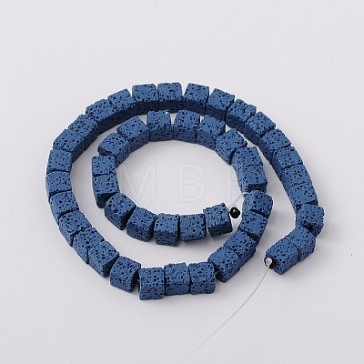 Synthetic Lava Rock Bead Strands G-N0104-8mm-21-1