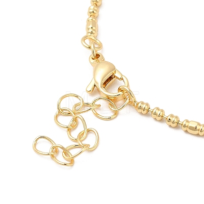 Rack Plating Brass Column Ball Chain Necklace for Women NJEW-F311-10G-1