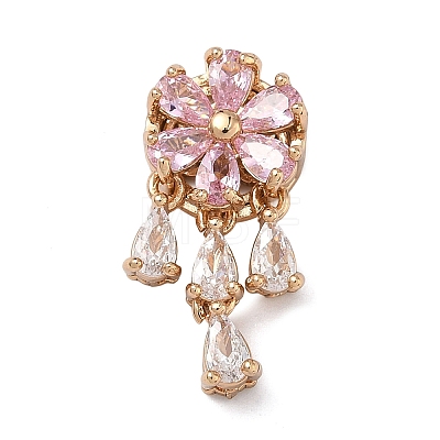 Brass Micro Pave Cubic Zirconia Pendants KK-C168-21G-02-1