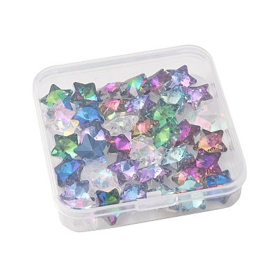 40Pcs 9 Colors Electroplate Glass Charms GLAA-FS0002-67-1