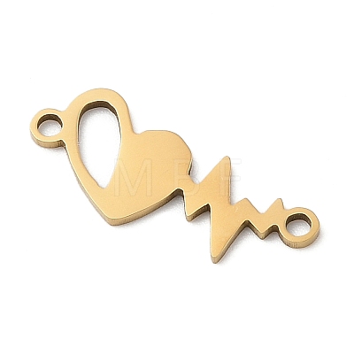 201 Stainless Steel Heart Connector Charms STAS-Q341-05G-1