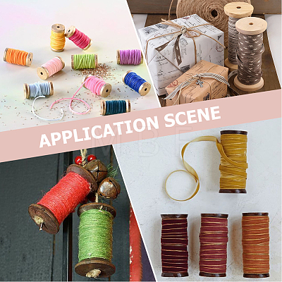 10Pcs 2 Colors Wood Sewing Embroidery Thread Spool WOOD-SC0002-35-1