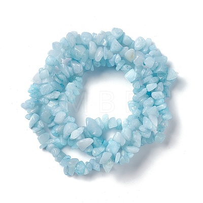 Natural White Jade Chip Beads Strands X-G-G905-02-1
