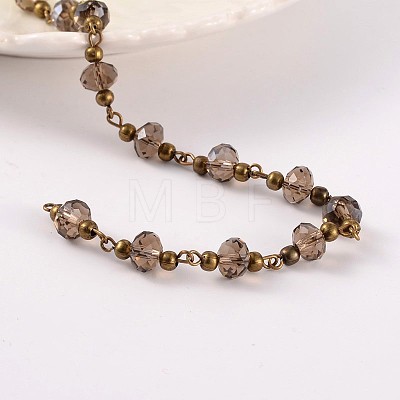 Handmade Glass Beaded Chains for Necklaces Bracelets Making AJEW-JB00187-05-1