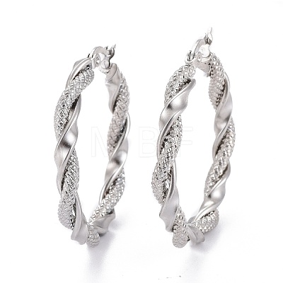 Tarnish Resistant 304 Stainless Steel Hoop Earring EJEW-F257-15P-1