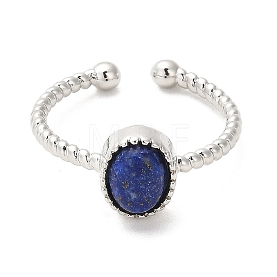 Natural Lapis Lazuli Open Cuff Ring RJEW-M166-04P-H-1
