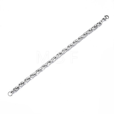 201 Stainless Steel Rope Chain Bracelet for Men Women BJEW-S057-83-1