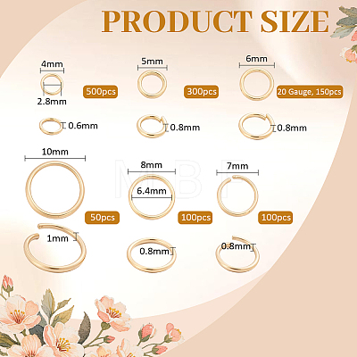 1200Pcs 6 Styles 304 Stainless Steel Open Jump Rings STAS-PH0007-62-1