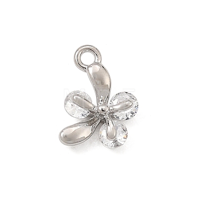 Brass Micro Pave Clear Cubic Zirconia Charms CU-CBA3D76-03P-02-1