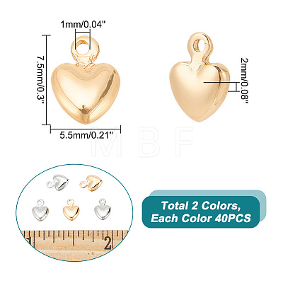 80Pcs 2 Colors Brass Charms KK-AR0003-20-1